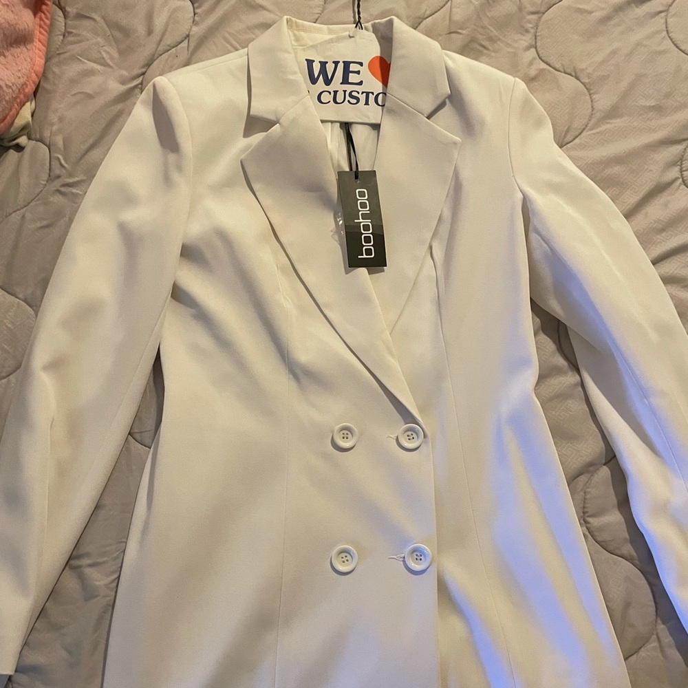 boohoo white blazer dress